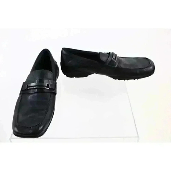 Calvin Klein black men’s leather loafer sz 10  M - Picture 1 of 4